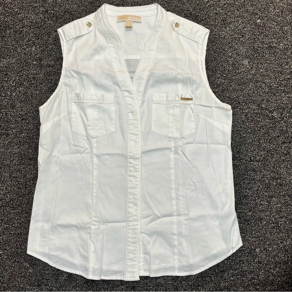 Michael Kors White Sleeveless Blouse